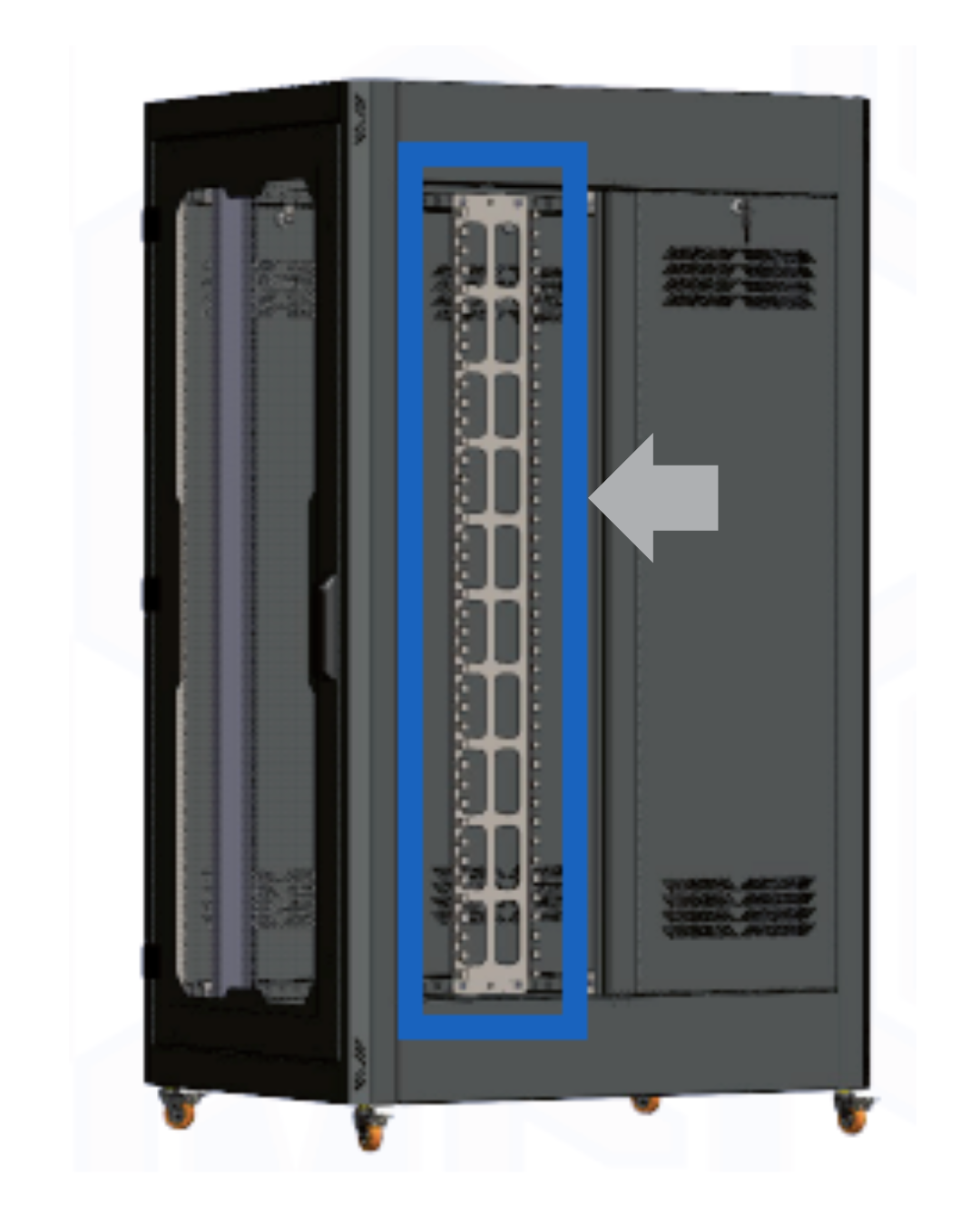 Organizador vertical Gabinete metálico de pared color negro - Metalservice